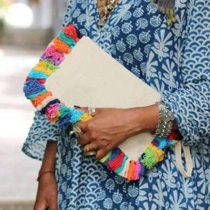 Multi Woven Fringe Wristlet